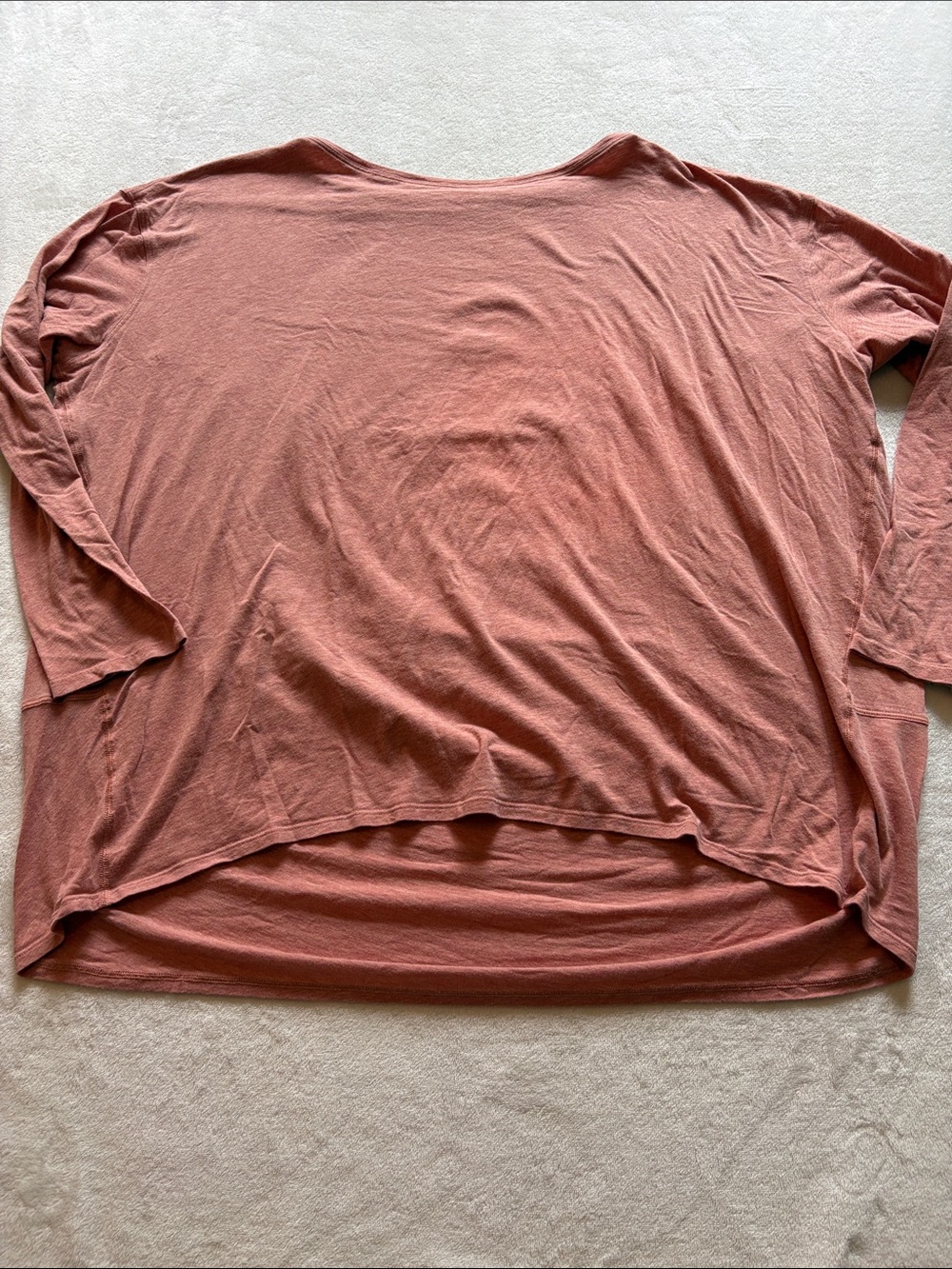 LULULEMON ATHLETICA RELAXED LONG-SLEEVE TOP — PEACH